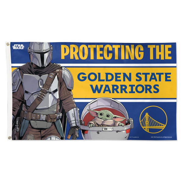 Golden State Warriors / Star Wars mandalorian Flag - Deluxe 3' X 5'