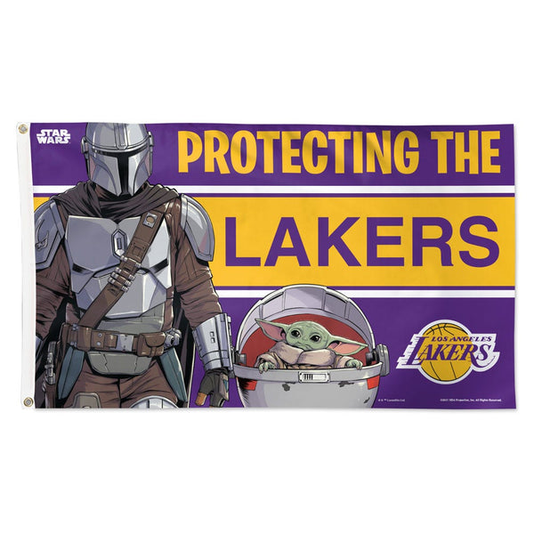 Los Angeles Lakers / Star Wars mandalorian Flag - Deluxe 3' X 5'