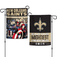 New Orleans Saints / Marvel (C) 2021 Marvel Garden Flags 2 sided 12.5" x 18"