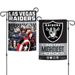 Las Vegas Raiders / Marvel (C) 2021 Marvel Garden Flags 2 sided 12.5" x 18"
