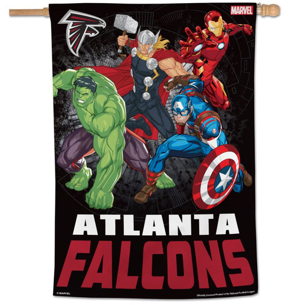 Atlanta Falcons / Marvel (C) 2021 Marvel Vertical Flag 28" x 40"