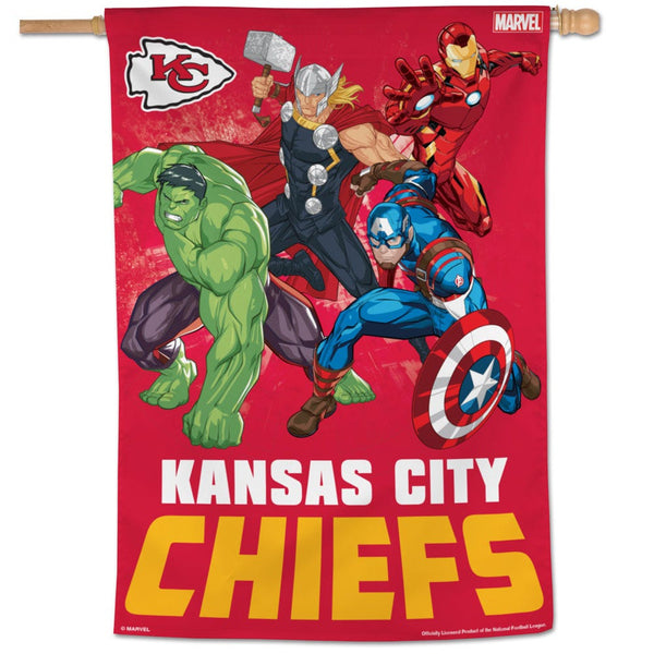 Kansas City Chiefs / Marvel (C) 2022 Marvel Vertical Flag 28" x 40"