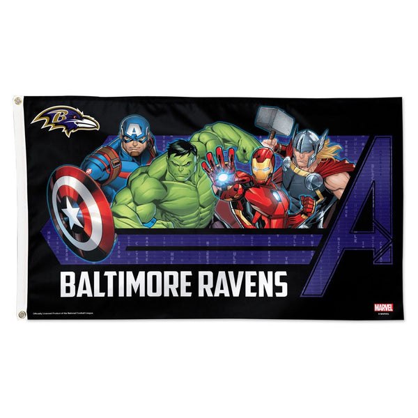 Baltimore Ravens / Marvel (C) 2021 Marvel Flag - Deluxe 3' X 5'