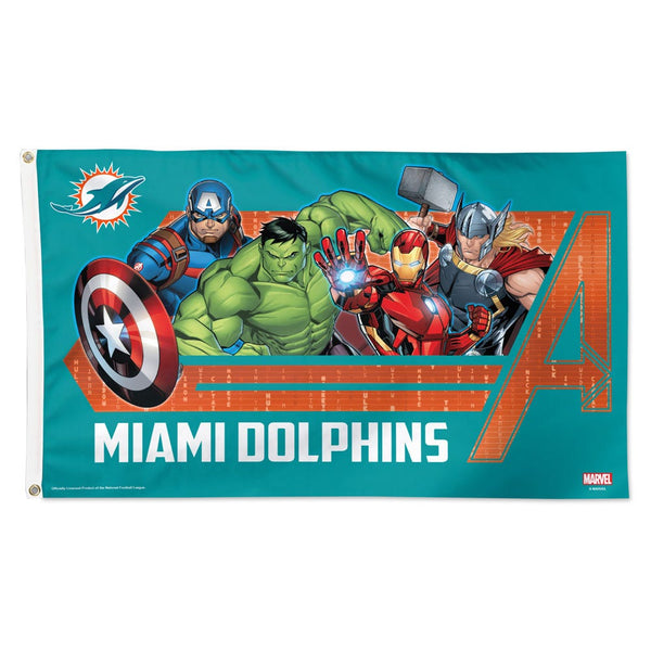 Miami Dolphins / Marvel (C) 2022 Marvel Flag - Deluxe 3' X 5'