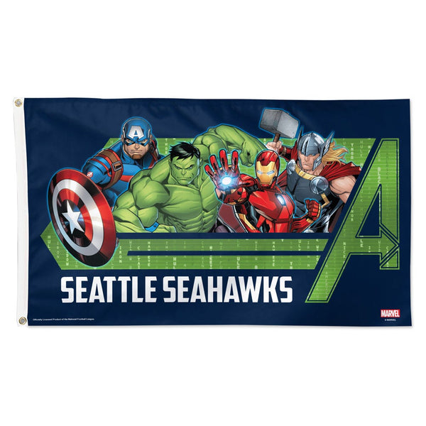 Seattle Seahawks / Marvel (C) 2021 Marvel Flag - Deluxe 3' X 5'