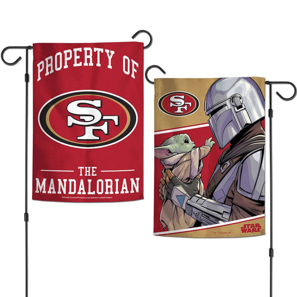 San Francisco 49ers / Star Wars Mandalorian Garden Flags 2 sided 12.5" x 18"
