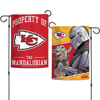 Kansas City Chiefs / Star Wars Mandalorian Garden Flags 2 sided 12.5" x 18"