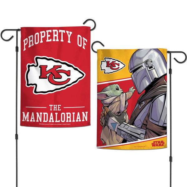 Kansas City Chiefs / Star Wars Mandalorian Garden Flags 2 sided 12.5" x 18"