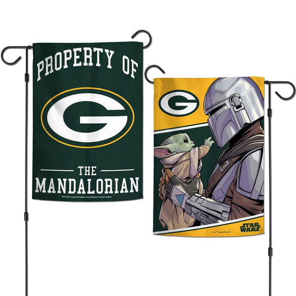 Green Bay Packers / Star Wars Mandalorian Garden Flags 2 sided 12.5" x 18"