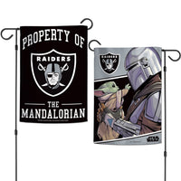 Las Vegas Raiders / Star Wars Mandalorian Garden Flags 2 sided 12.5" x 18"