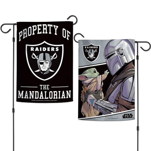 Las Vegas Raiders / Star Wars Mandalorian Garden Flags 2 sided 12.5" x 18"
