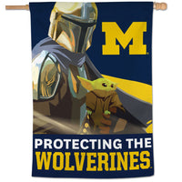 Michigan Wolverines / Star Wars MANDALORIAN Vertical Flag 28" x 40"