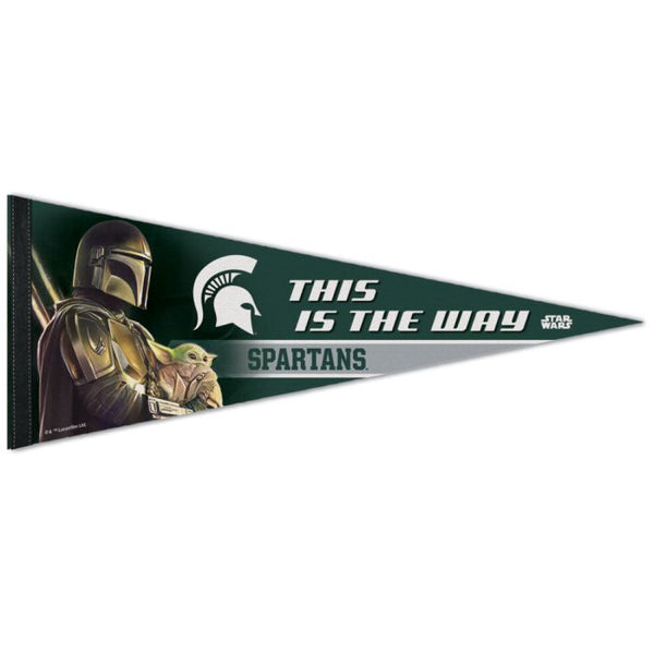 Wholesale-Michigan State Spartans / Star Wars MANDALORIAN Premium Pennant 12" x 30"