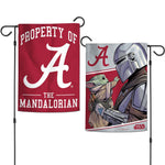 Alabama Crimson Tide / Star Wars MANDALORIAN Garden Flags 2 sided 12.5" x 18"