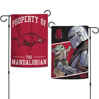 Wholesale-Arkansas Razorbacks / Star Wars MANDALORIAN Garden Flags 2 sided 12.5" x 18"