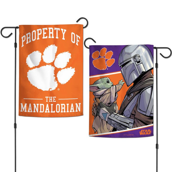 Clemson Tigers / Star Wars MANDALORIAN Garden Flags 2 sided 12.5" x 18"