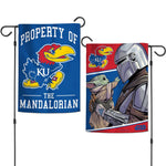 Kansas Jayhawks / Star Wars MANDALORIAN Garden Flags 2 sided 12.5" x 18"