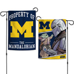 Michigan Wolverines / Star Wars MANDALORIAN Garden Flags 2 sided 12.5" x 18"
