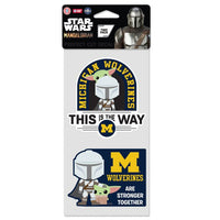Wholesale-Michigan Wolverines / Star Wars MANDALORIAN Perfect Cut Decal Set of two 4"x4"