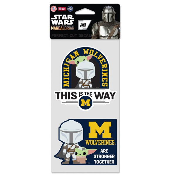 Wholesale-Michigan Wolverines / Star Wars MANDALORIAN Perfect Cut Decal Set of two 4"x4"