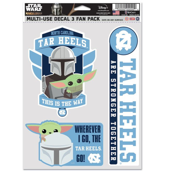 Wholesale-North Carolina Tar Heels / Star Wars Mandalorian Multi Use 3 Fan Pack