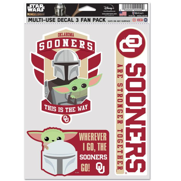 Wholesale-Oklahoma Sooners / Star Wars Mandalorian Multi Use 3 Fan Pack