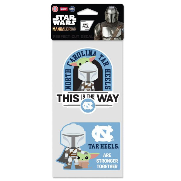 Wholesale-North Carolina Tar Heels / Star Wars Mandalorian Perfect Cut Decal Set of two 4"x4"