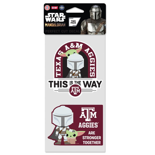 Texas A&M Aggies / Star Wars Mandalorian Perfect Cut Decal Set of two 4"x4"