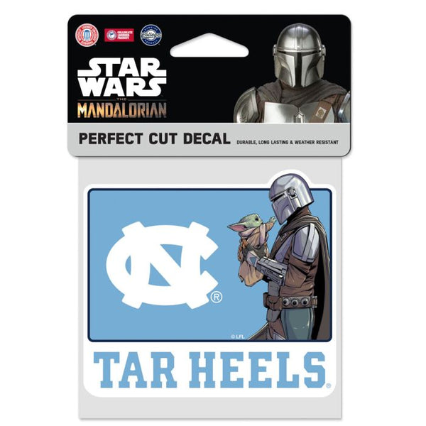 Wholesale-North Carolina Tar Heels / Star Wars Mandalorian Perfect Cut Color Decal 4" x 4"