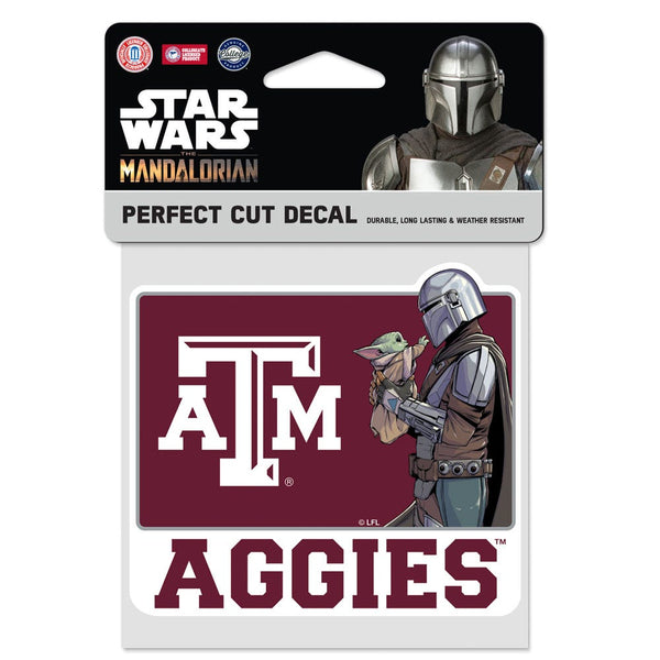Texas A&M Aggies / Star Wars Mandalorian Perfect Cut Color Decal 4" x 4"