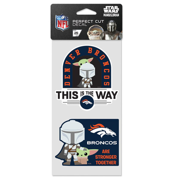 Denver Broncos / Star Wars Mandalorian Perfect Cut Decal Set of two 4"x4"