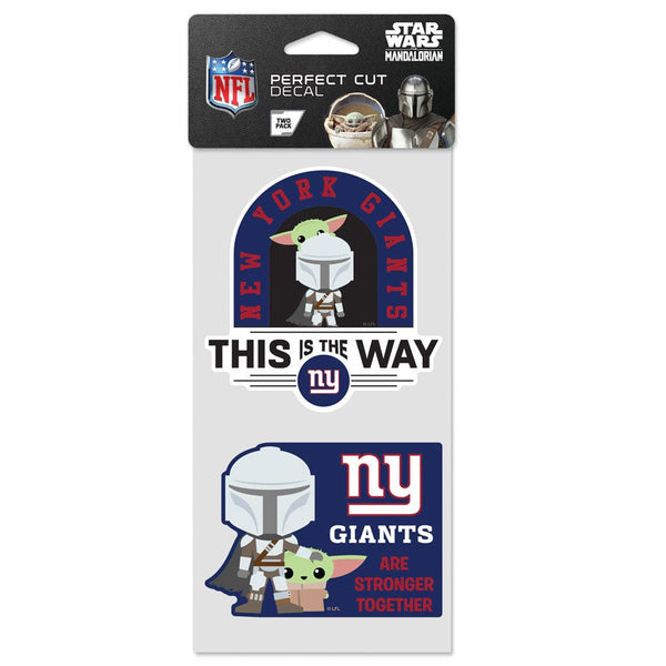 New York Giants / Star Wars Mandalorian Perfect Cut Decal Set of two 4"x4"