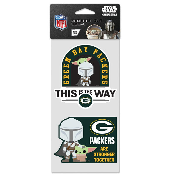 Green Bay Packers / Star Wars Mandalorian Perfect Cut Decal Set of two 4"x4"