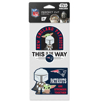 New England Patriots / Star Wars Mandalorian Perfect Cut Decal Set of two 4"x4"