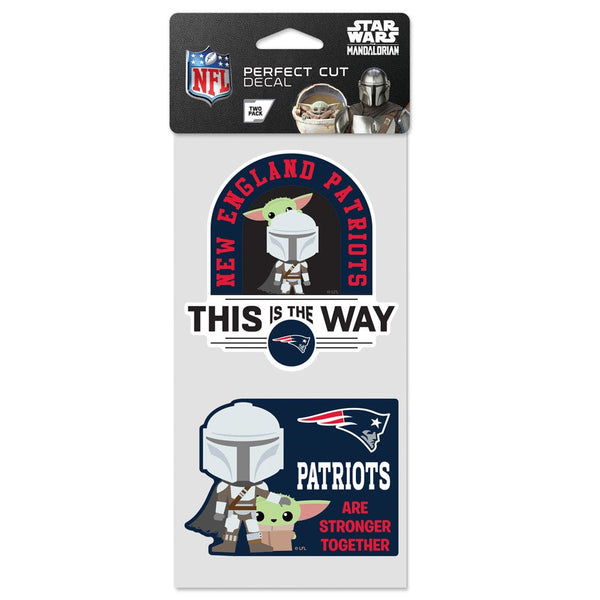 New England Patriots / Star Wars Mandalorian Perfect Cut Decal Set of two 4"x4"