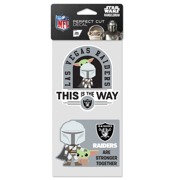 Las Vegas Raiders / Star Wars Mandalorian Perfect Cut Decal Set of two 4"x4"