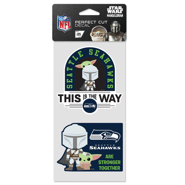 Seattle Seahawks / Star Wars Mandalorian Perfect Cut Decal Set of two 4"x4"