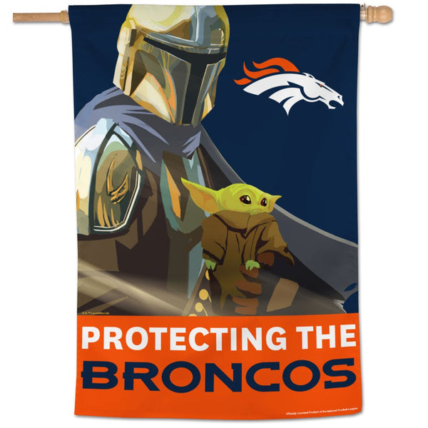 Denver Broncos / Star Wars Mandalorian Vertical Flag 28" x 40"