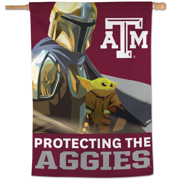 Texas A&M Aggies / Star Wars Mandalorian Vertical Flag 28" x 40"