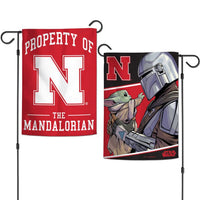 Wholesale-Nebraska Cornhuskers / Star Wars Mandalorian Garden Flags 2 sided 12.5" x 18"