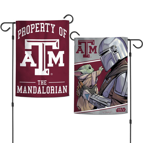 Texas A&M Aggies / Star Wars Mandalorian Garden Flags 2 sided 12.5" x 18"