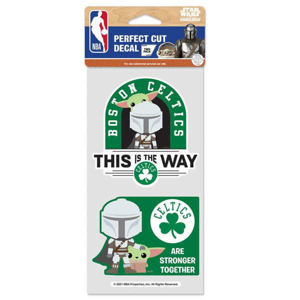 Boston Celtics / Star Wars Mandalorian Perfect Cut Decal Set of two 4"x4"