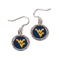 West Virginia Mountaineers Earrings Jewelry Carded Round