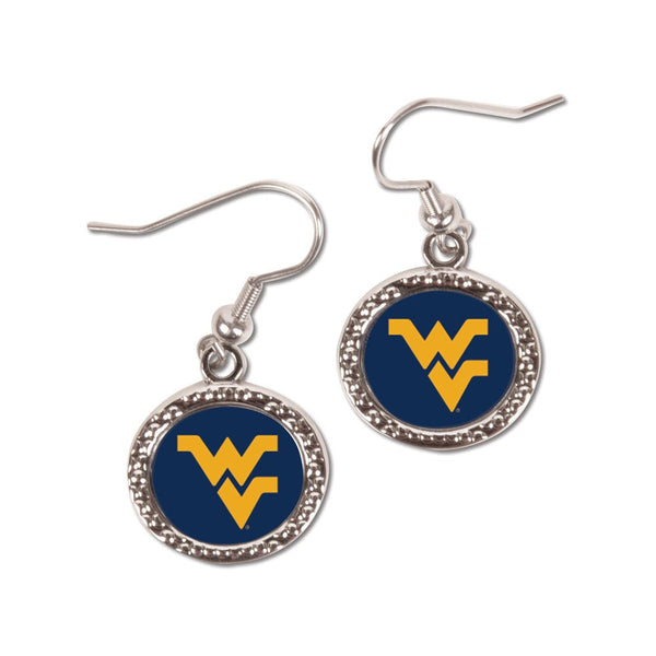 West Virginia Mountaineers Earrings Jewelry Carded Round