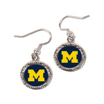 Michigan Wolverines Earrings Jewelry Carded Round