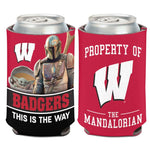 Wholesale-Wisconsin Badgers / Star Wars MANDALORIAN Can Cooler 12 oz.