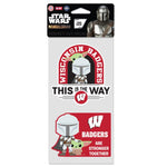 Wholesale-Wisconsin Badgers / Star Wars MANDALORIAN Perfect Cut Decal Set of two 4"x4"