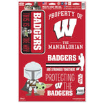 Wholesale-Wisconsin Badgers / Star Wars MANDALORIAN Multi-Use Decal 11" x 17"