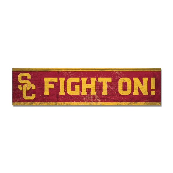 Wholesale-USC Trojans FIGHT ON! Wooden Magnet 1.5" X 6"