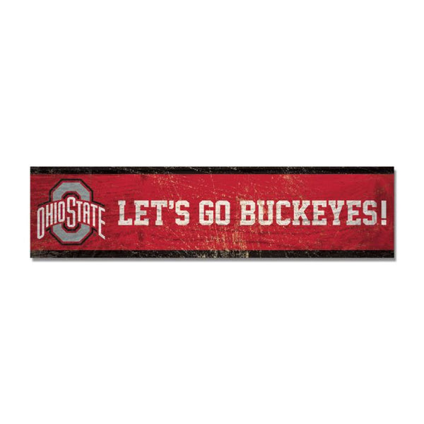 Wholesale-Ohio State Buckeyes LET'S GO BUCKEYES! Wooden Magnet 1.5" X 6"